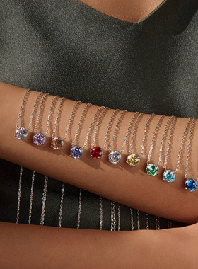 摩典S925纯银波光粼粼玫瑰切项链