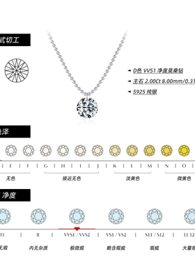 摩典莫桑钻S925纯银珠子链项链