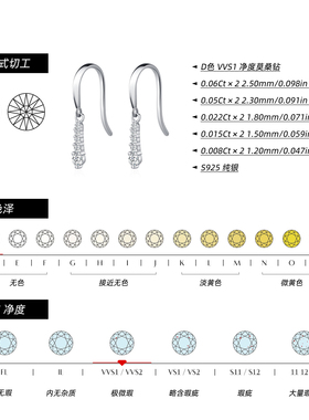 摩典莫桑钻S925纯银镶钻灵动耳环
