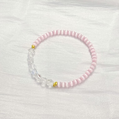 猫眼水钻多巴胺米珠手链小清新串珠可爱清新彩色闺蜜学生礼物