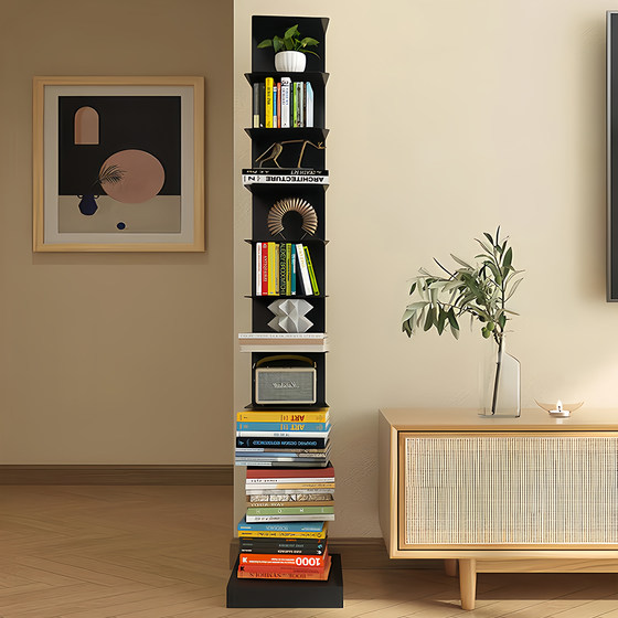Invisible bookshelf floor-standing storage rack home living room corner iron vertical small bookshelf simple corner creative bookcase