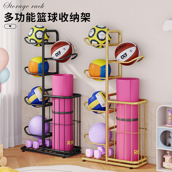 Indoor ball storage rack multi-layer home school basketball football volleyball storage rack children's ball holder finishing basket ball rack