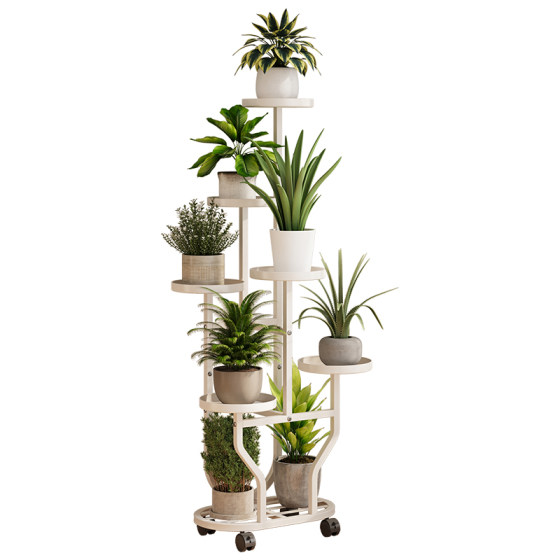 Flower rack multi-layer balcony rack floor-standing iron plant display flower pot bracket removable living room flower rack