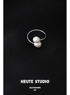 爆闪高级感纯银天然珍珠开口戒指