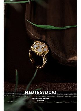 复古宫廷风花朵编织开口戒指