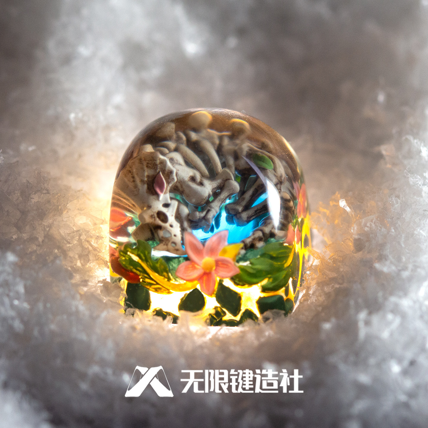 三角龙化石缩模键帽单个性创意机械键盘帽树脂透光客制化ESC,淘宝优惠券,粉丝福利购,淘宝优惠卷