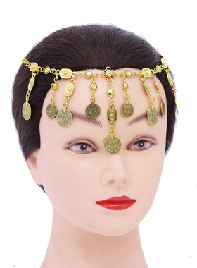 波西米亚古风钱币项链女发饰两用