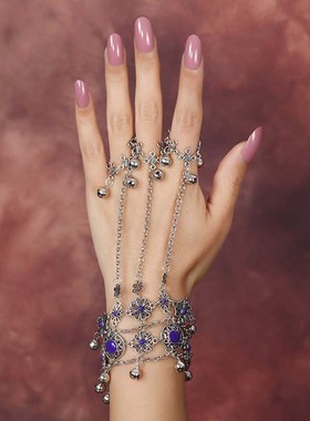 紫霞仙子同款手链铃铛戒指一体