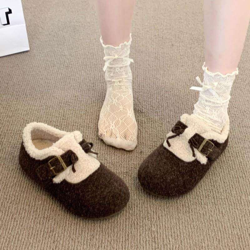 大码女鞋41到43勃肯鞋2025秋冬新款加绒豆豆鞋灰色毛毛棉鞋子平底,淘宝优惠券,粉丝福利购,淘宝优惠卷