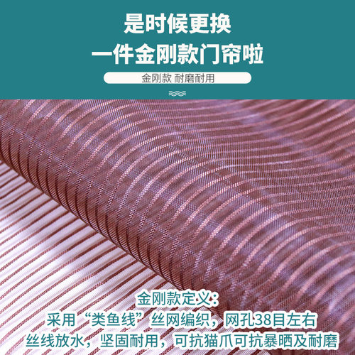 魔术贴防蚊门帘磁性纱门家用夏季纱窗网纱网自粘型免打孔自装磁铁 - 图1