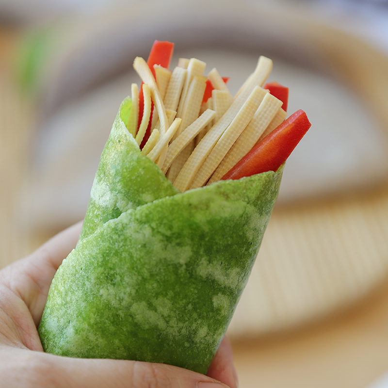 粗粮卷饼荞麦卷饼黑全麦卷饼皮无糖精低脂减早餐杂粮菠菜卷饼春饼 - 图2