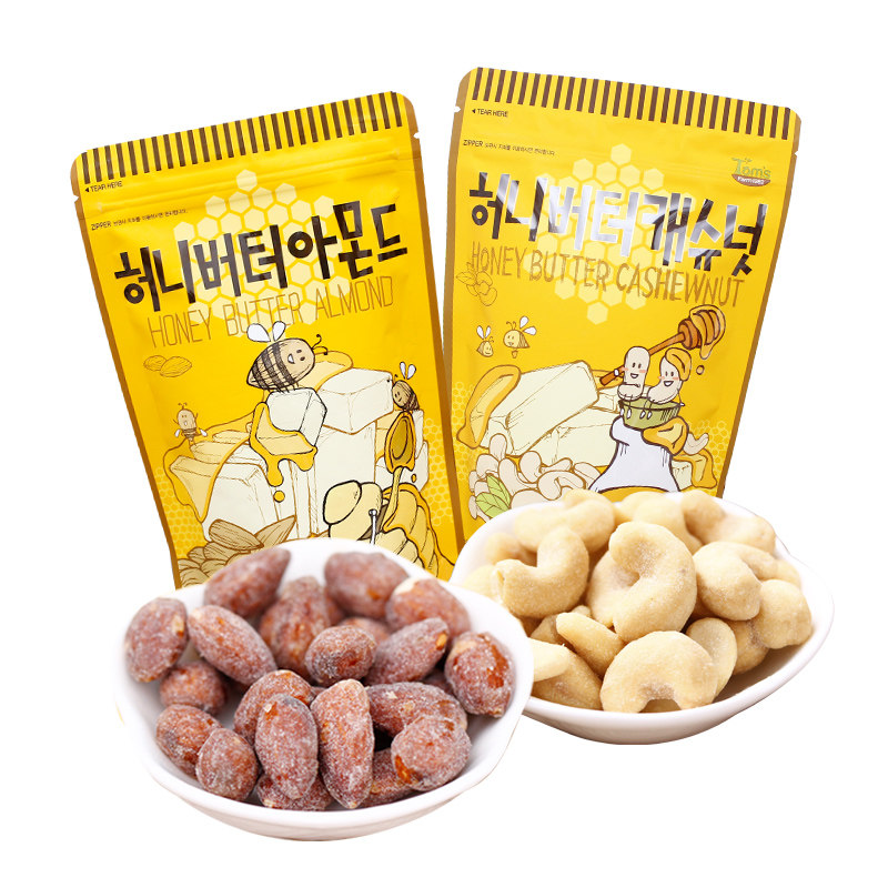 韩国进口汤姆农场蜂蜜腰果扁桃仁 威海韩品食品腰果