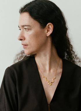 可延长925银厚镀金日月灵感项链