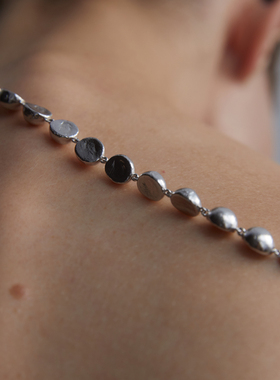 ABOAB925银厚镀金雕塑肌理项链