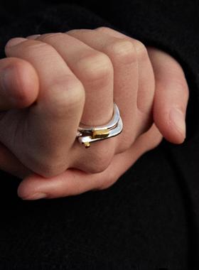 金银组合戒指ABOAB简约