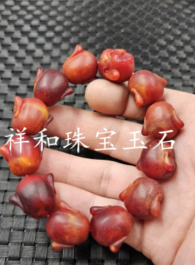 荧光浮盐水蜜蜡佛头手链