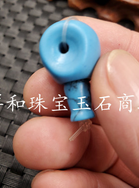 蓝色绿松石项链饰品散珠