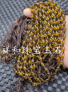 仿琥珀米珠挂件绳可调节玻璃