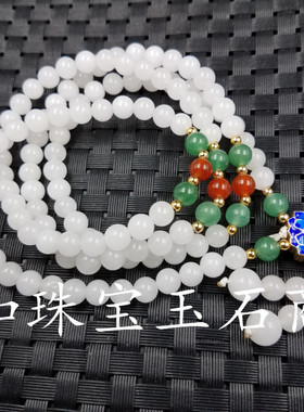 饰品新疆白玉圆珠多圈手链