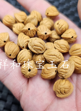 金鱼肚桃核散珠黄色木头