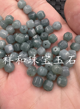 翠玉a货蓝水路路通散珠配件珠子