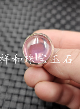 冰种锆石圆形玉石戒指橄榄绿