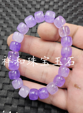 海蓝宝色老型珠玉石手链
