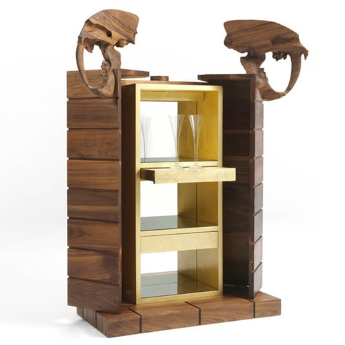 Degas德加实木酒柜Hercules剑齿虎储物柜中古风餐边柜收纳立柜 - 图0