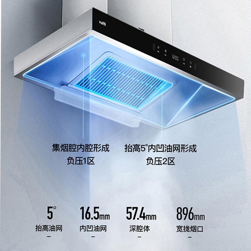 华帝抽油烟机欧式顶吸大吸力易清洁挥手净烟吸油烟机i11129s-图0