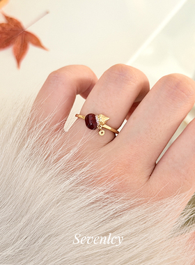 新品【南瓜红福禄】新年红好运~葫芦钱币锆石戒指开口戒