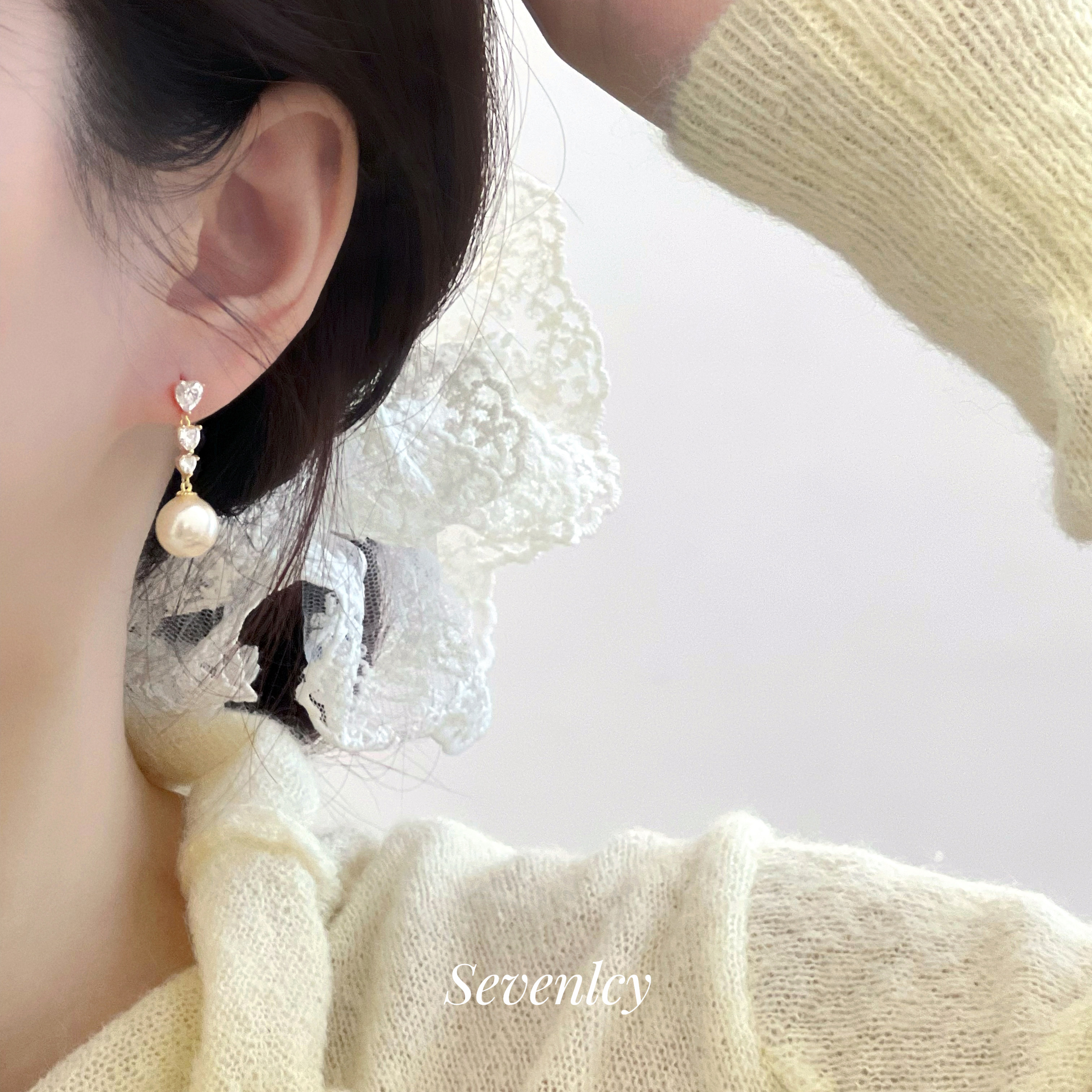 新品【瞬间心动】巨好看~渐变闪亮爱心奶白珍珠耳钉耳坠,淘宝优惠券,粉丝福利购,淘宝优惠卷