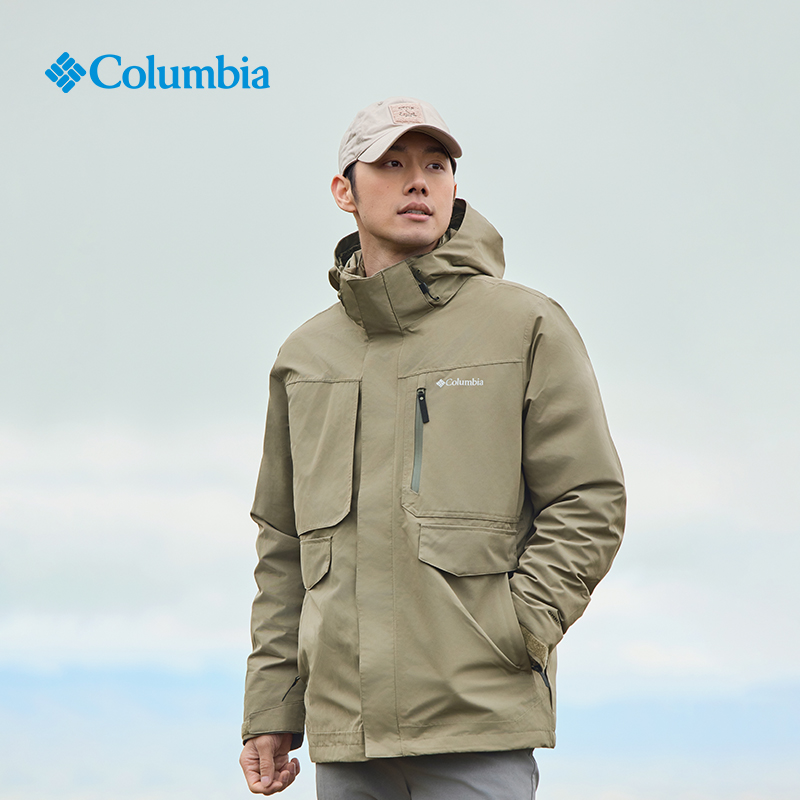 哥伦比亚户外男24秋冬金点防水800蓬鹅绒内胆三合一冲锋衣XE9603 - 图2