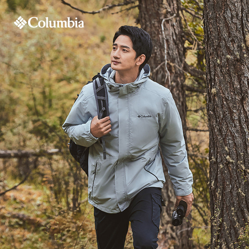 Columbia哥伦比亚户外情侣防水冲锋衣羽绒服内胆三合一外套XE1504-图1