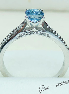 闭口戒指美人鱼托帕石时尚女银