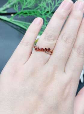 石榴石开口彩色戒指MM手饰轻奢