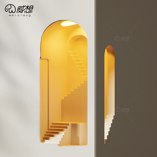 梦想家石膏壁灯嵌入式转角墙角感应灯内嵌预埋走廊楼梯氛围壁龛灯 - 图0