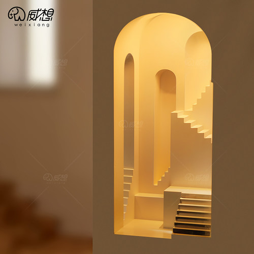 梦想家石膏壁灯嵌入式转角墙角感应灯内嵌预埋走廊楼梯氛围壁龛灯 - 图3