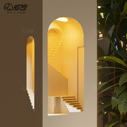 梦想家石膏壁灯嵌入式转角墙角感应灯内嵌预埋走廊楼梯氛围壁龛灯 - 图1