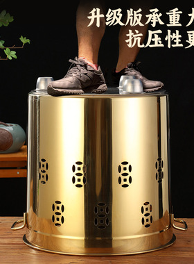 特厚烧纸桶烧金桶不锈钢拜神烧钱纸钱筒烧香烧经化宝桶室内家用焚