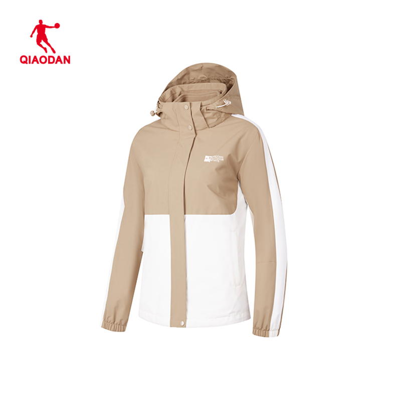 中国乔丹运动服女款2024夏季两件套风衣加绒保暖外套FFD42236444