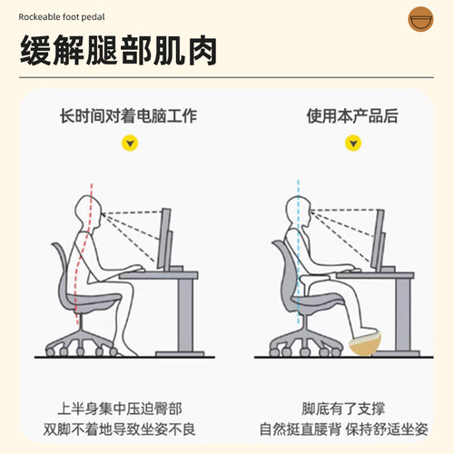 办公室脚踏板桌下垫脚凳防翘二郎腿神器工位踩脚蹬放腿搁脚台脚托-图2