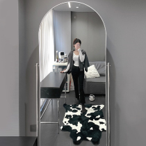 Full Body Mirror Removable Audition Mirror Clothing Shop Wearing Mirror Bedroom Home Floor Mirror Subnetting Red slim Dancing Mirror