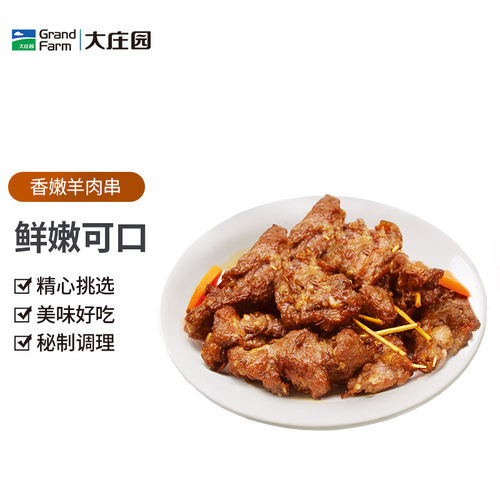 大庄园 香嫩羊肉串300g空气炸锅羊肉串户外烧烤 - 图0