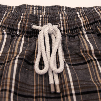 [89 ຢວນ 2 ຊິ້ນ] Benye Home Pants Summer Five Points Linen Cotton Loose Breathable Plaid Home Shorts TB038