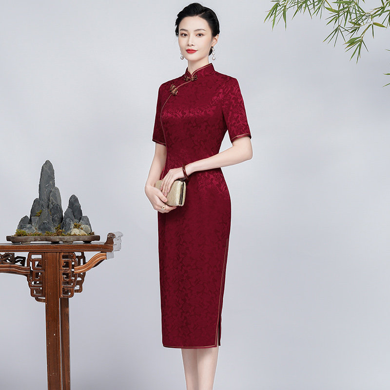 钱塘佳人红色2022年秋新款喜旗袍 钱塘佳人旗袍