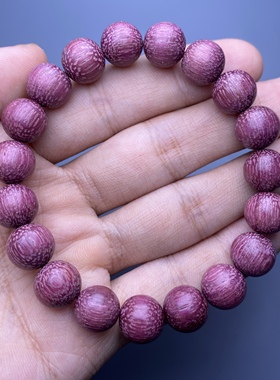 紫罗兰手串 紫玫瑰金丝楠 男女生手链 天然紫色不染色手工佛珠