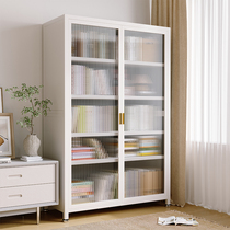 Steel bookcase with doors dust-proof lockers Multi-floor drop subway art Bookshelf Living room Home containing shelve