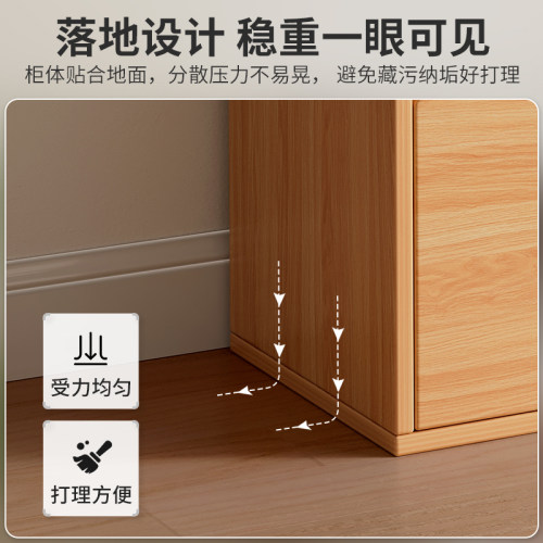 桌面小柜子储物柜胡桃木色自由组合格子柜桌上书架带柜门书柜收纳 - 图3