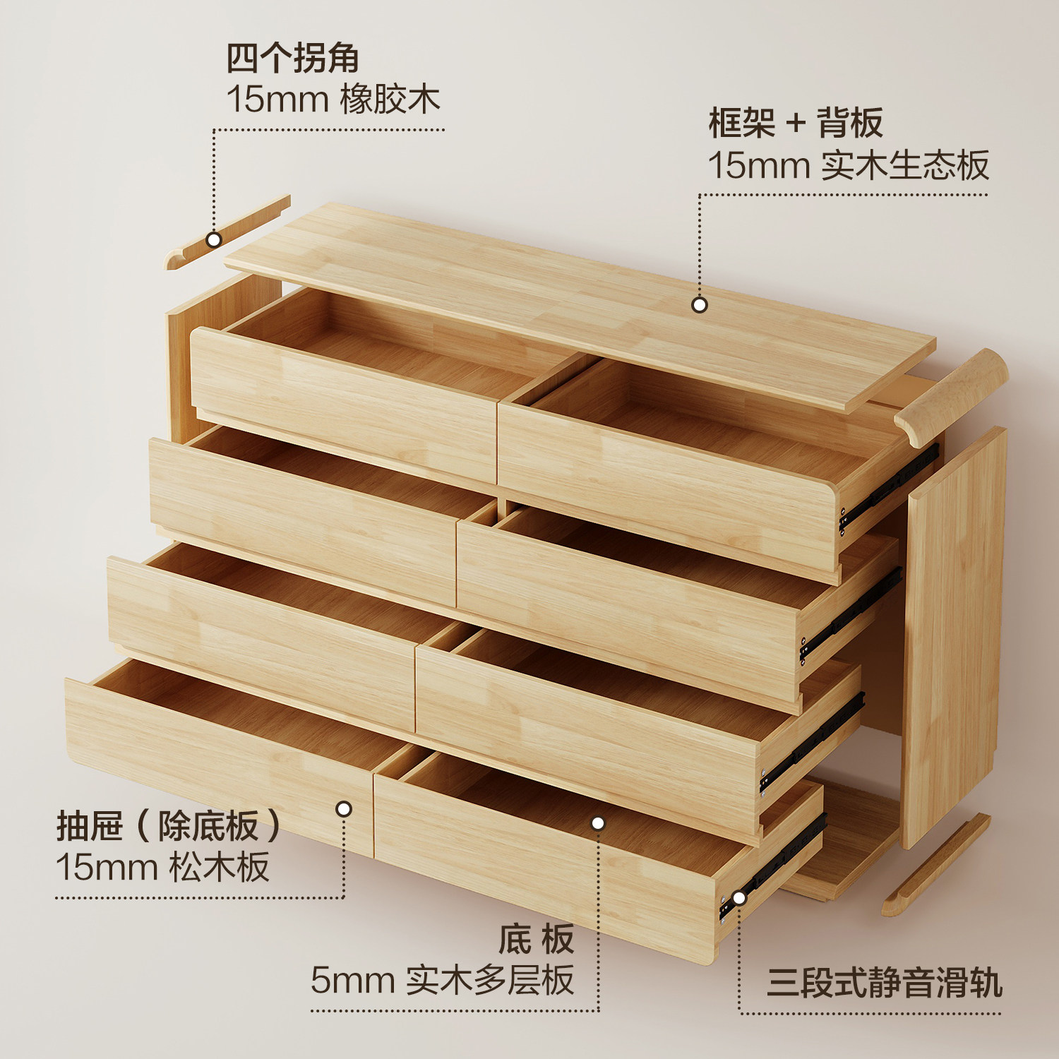 实木五斗柜客厅靠墙抽屉柜卧室置物柜2025新款床尾柜大容量储藏柜,淘宝优惠券,粉丝福利购,淘宝优惠卷
