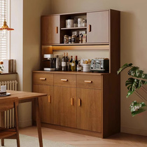 Dining Side Cabinet Close To Wall Integrated Cabinet Modern Minima Living-room Containing Cabinet Imitation Solid Wood Light Lavish Wine Cabinet Disposal Lockers